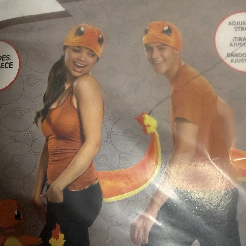 Charmander Adult Costume Accessory Kit NEW Pokemon Headpiece Tail Halloween